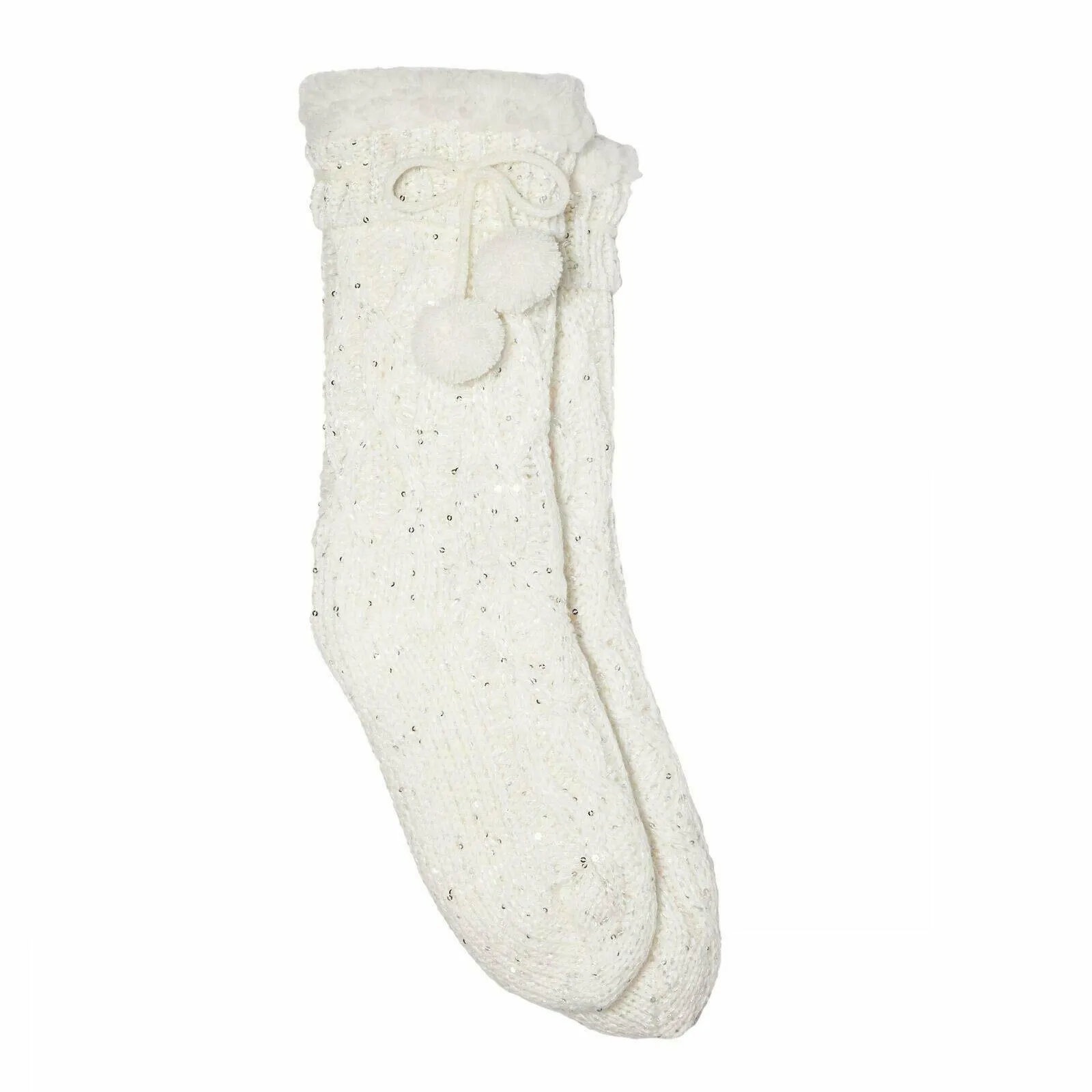 Gilligan & O'Malley Women's Chunky Knit Sherpa Lined Slipper Socks