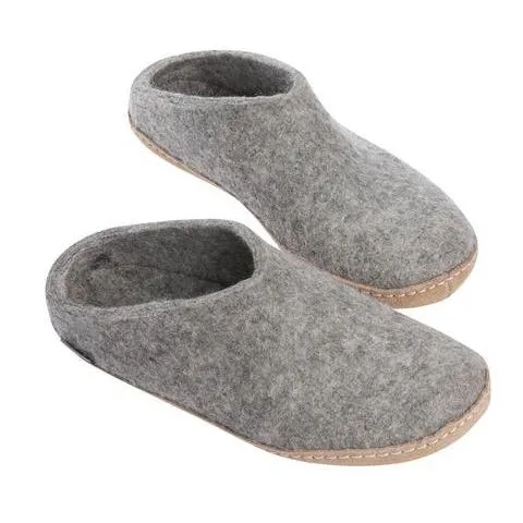 GLERUP FELT SLIPPER LEATHER SOLE