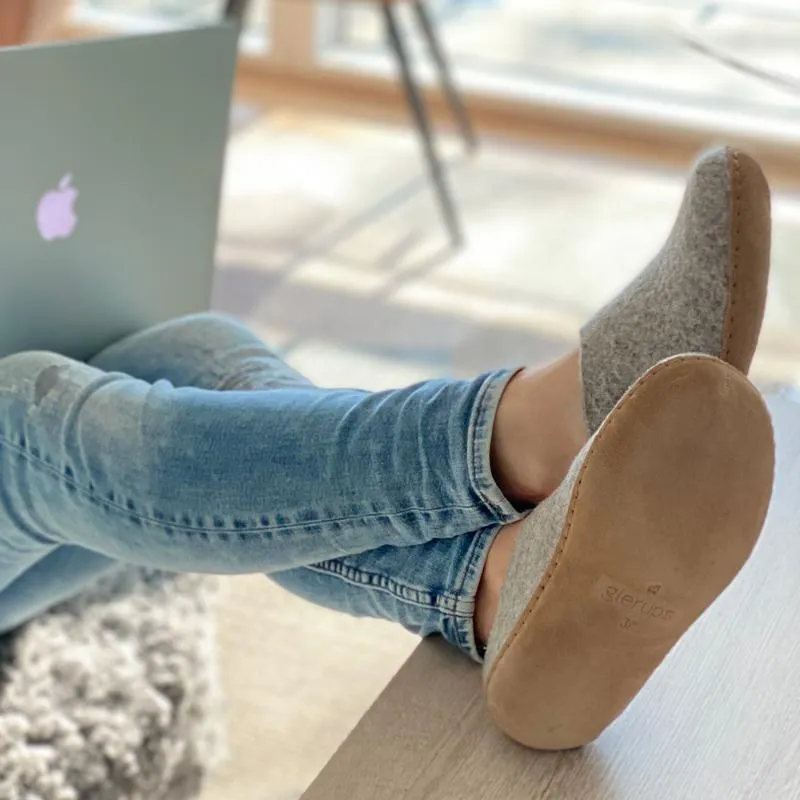 GLERUP FELT SLIPPER LEATHER SOLE