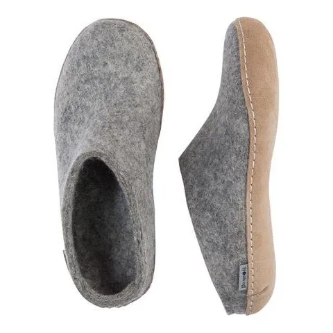 GLERUP FELT SLIPPER LEATHER SOLE