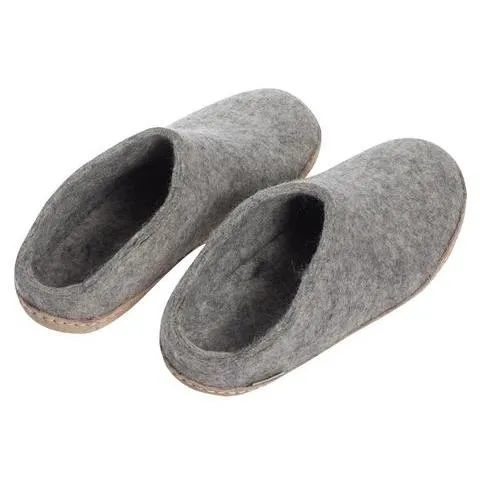 GLERUP FELT SLIPPER LEATHER SOLE