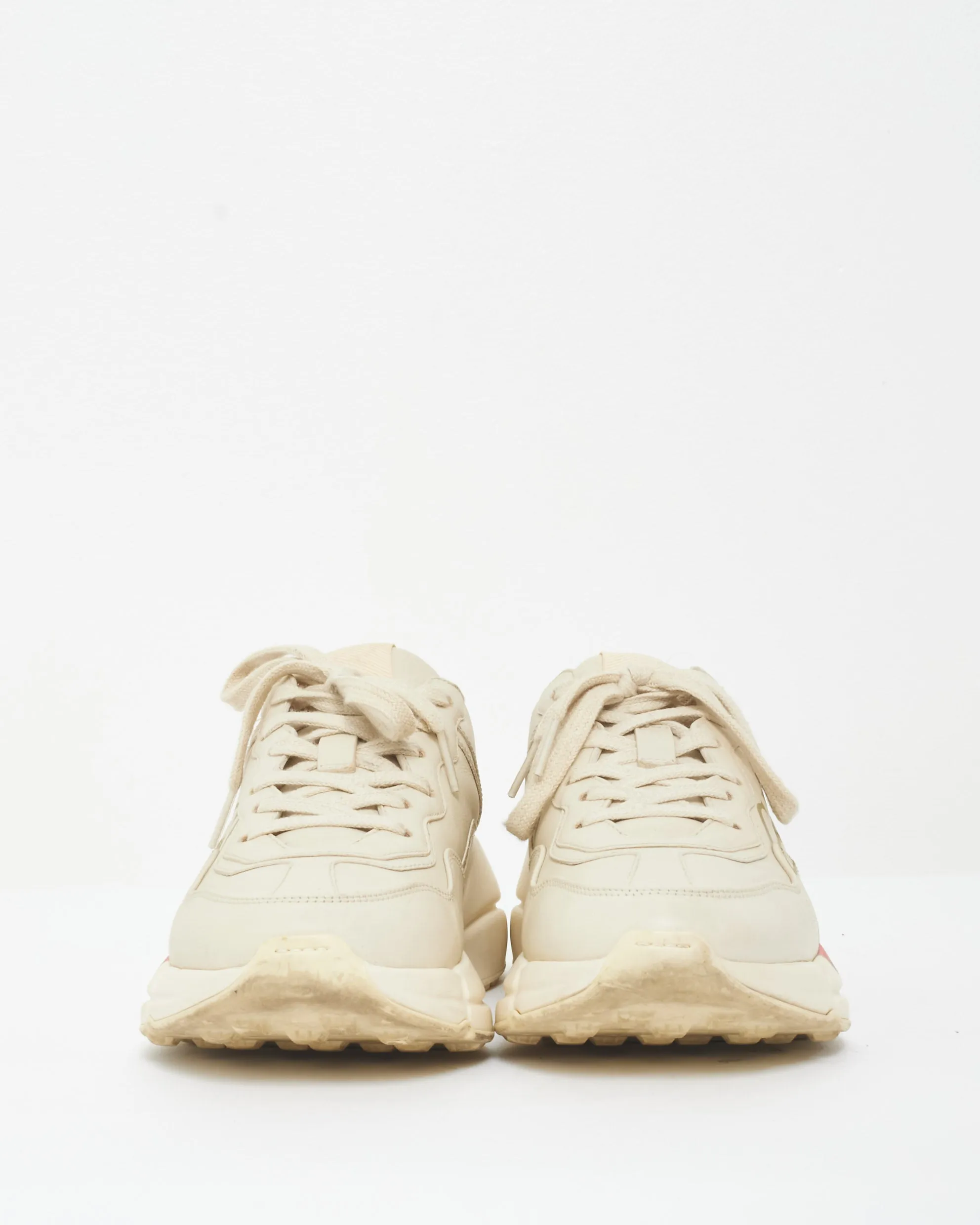 Gucci Beige Leather Logo Rhython Chunky Dad Sneakers - 37.5