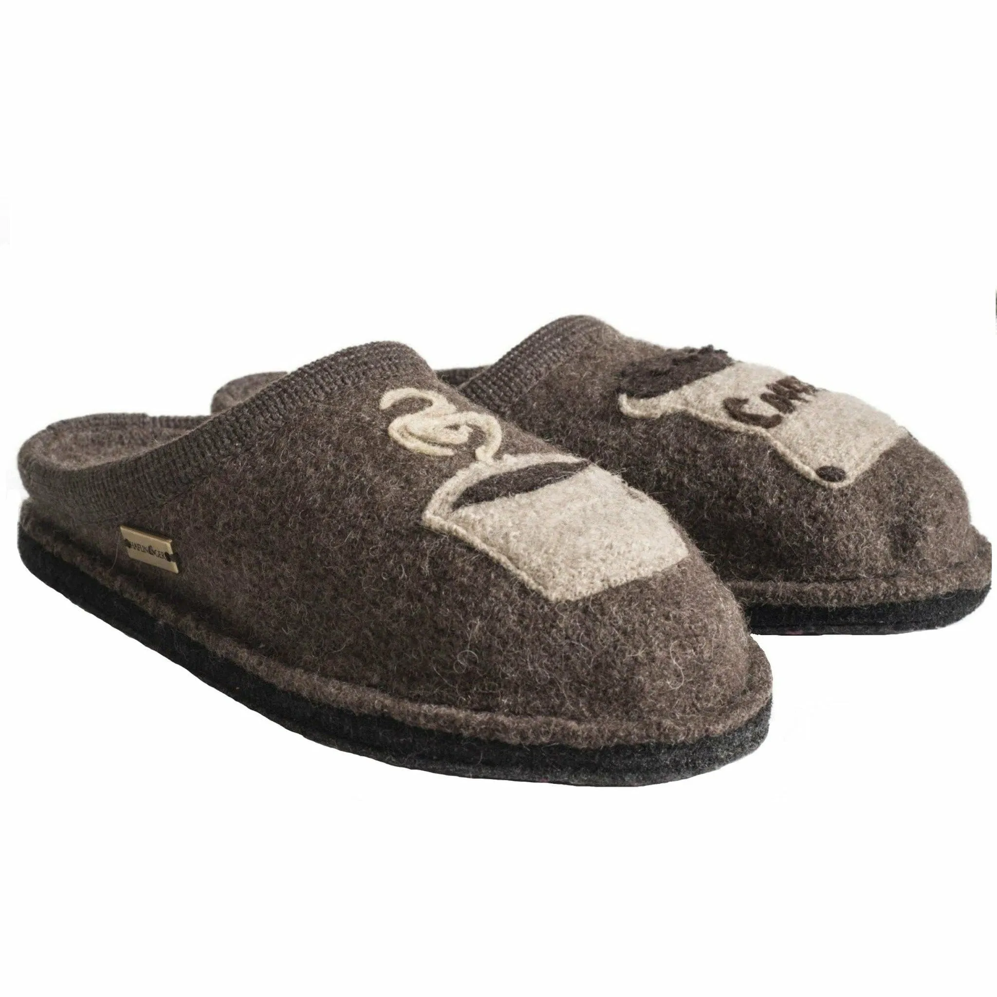 Haflinger Coffee Wool Slippers