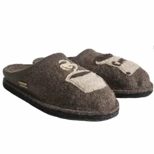 Haflinger Coffee Wool Slippers