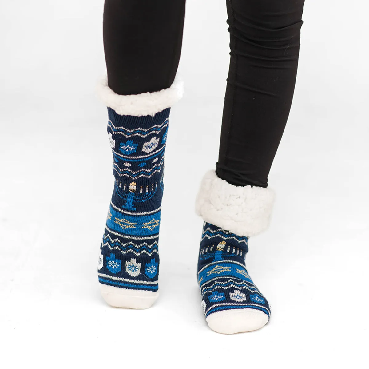 Hanukkah Dreidel - Recycled Slipper Socks