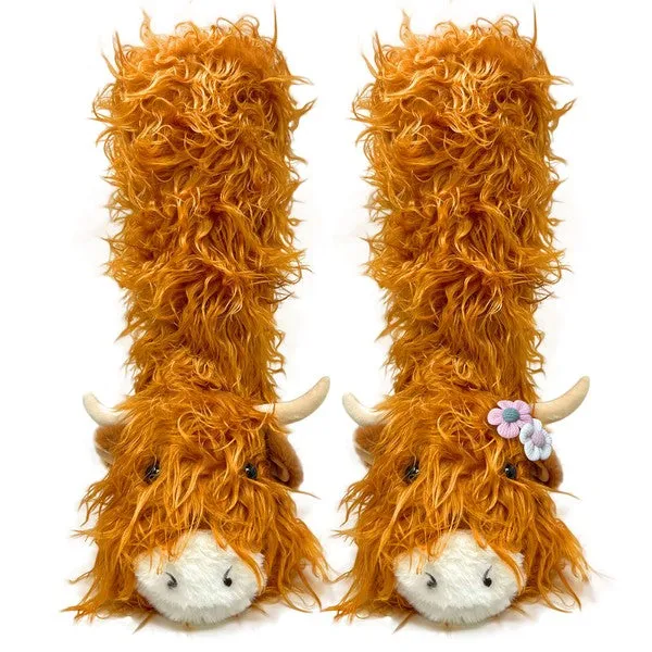 Highland Cattel - Kids Slipper Socks