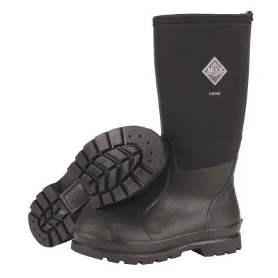 Honeywell Chore Classic Work Boots, Size 8, 16 in H, Neoprene/Nylon, Black, CHH-000A-BL-080