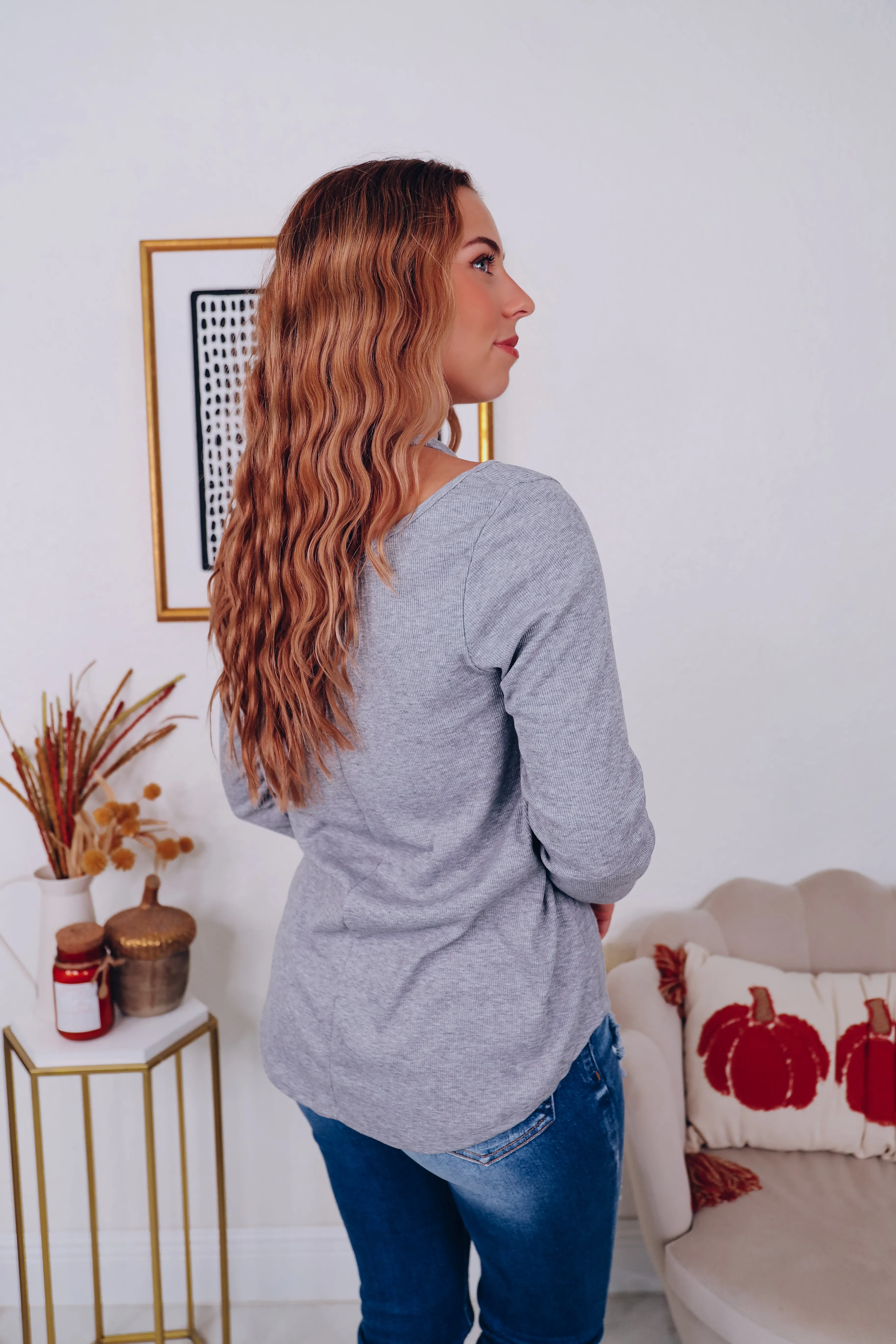 Irresistible Comfort Long Sleeve Top - Grey