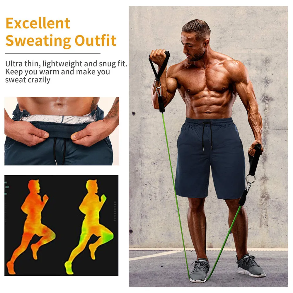 Junlan Lightweight Fitness Sweating Sauna Shorts with Pocket