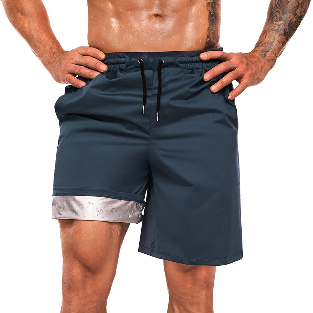 Junlan Lightweight Fitness Sweating Sauna Shorts with Pocket