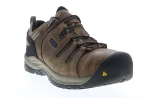 Keen Flint II 1023236 Mens Brown Leather Extra Wide Athletic Work Shoes