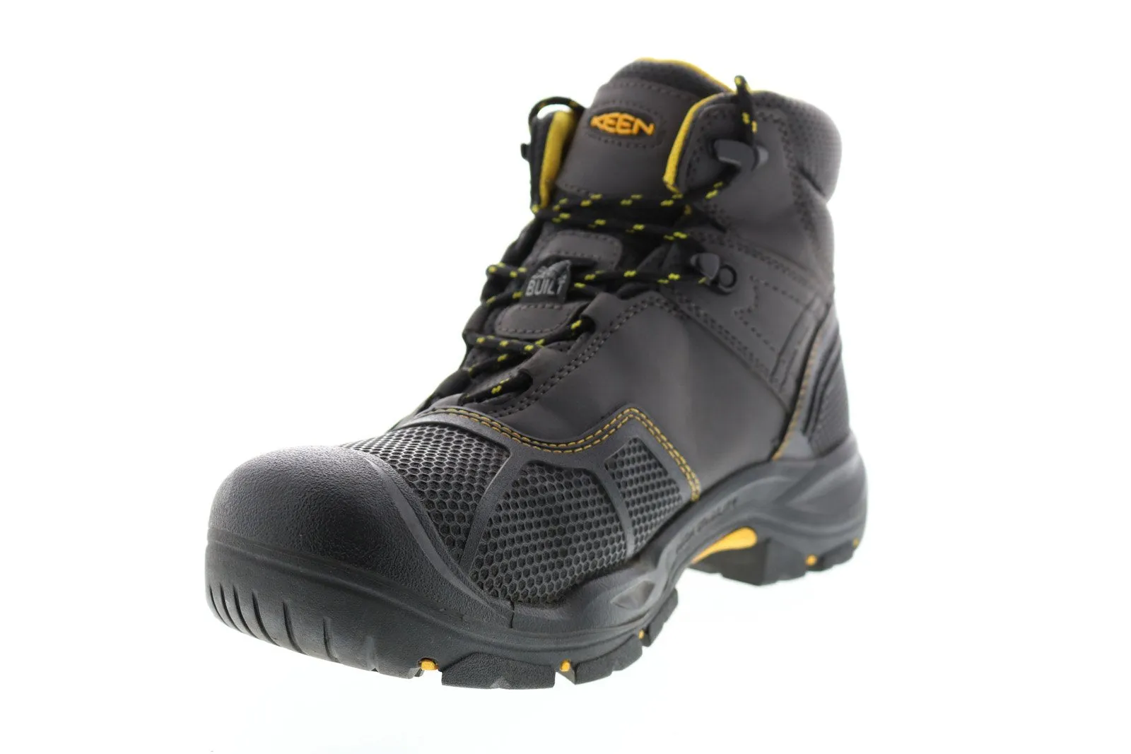 Keen Logandale 1017828 Mens Black Leather High Top Lace Up Work Boots