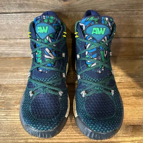 Kids Adidas Crazy Explosive Blue Primeknit Basketball Shoes‎ Sneakers Size 4.5 Y