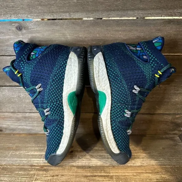 Kids Adidas Crazy Explosive Blue Primeknit Basketball Shoes‎ Sneakers Size 4.5 Y