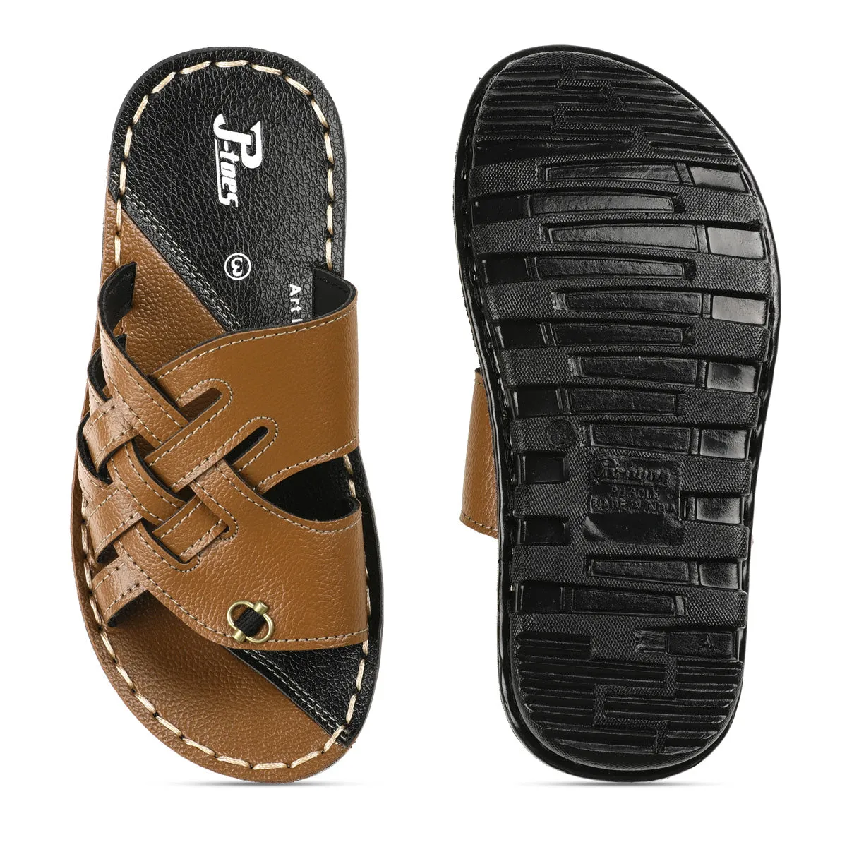 Kids Tan P-Toes Sandals