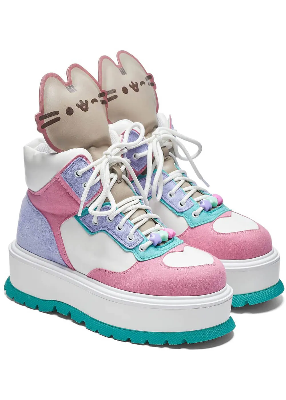 Koi x Pusheen Cuddles Platform Boots Pastel