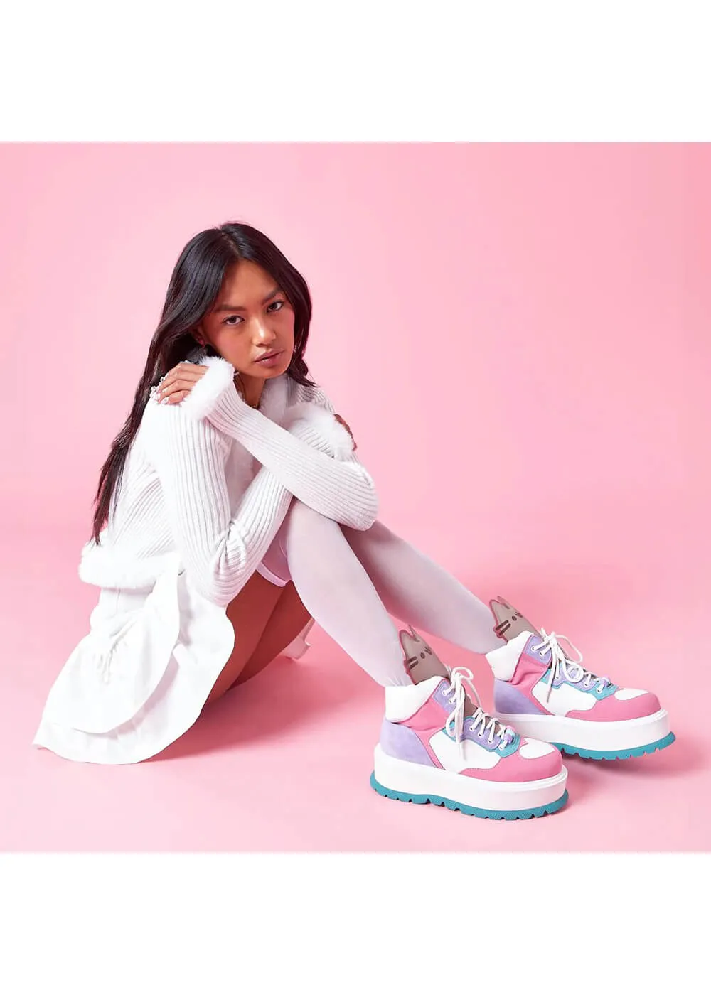 Koi x Pusheen Cuddles Platform Boots Pastel