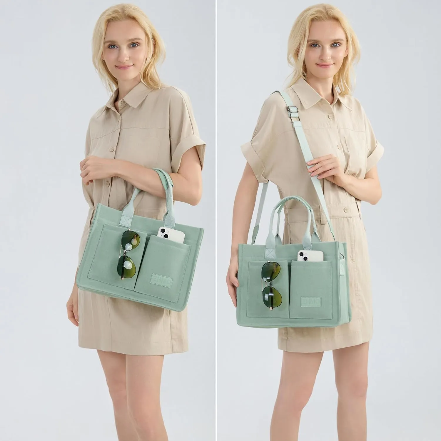 Large Canvas Tote Bag for Women,Womens Laptop Work Book Bags Crossbody Purse Handbag Shoulder Travel Messenger Gym Totes