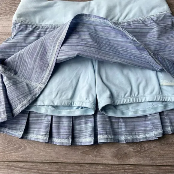 Lululemon Run Pace Setter Tall Skirt Twisted Stripe Caspian Blue Caspian Blue