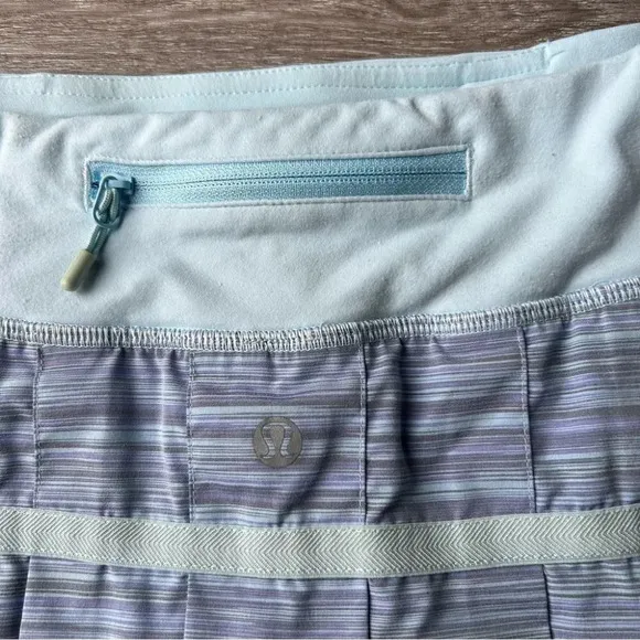 Lululemon Run Pace Setter Tall Skirt Twisted Stripe Caspian Blue Caspian Blue