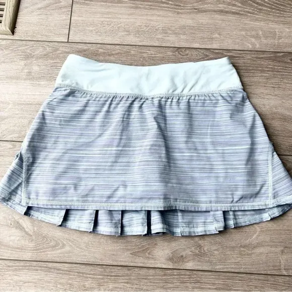 Lululemon Run Pace Setter Tall Skirt Twisted Stripe Caspian Blue Caspian Blue