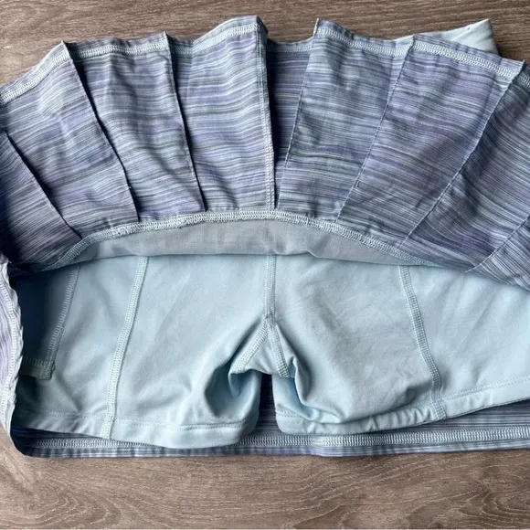 Lululemon Run Pace Setter Tall Skirt Twisted Stripe Caspian Blue Caspian Blue