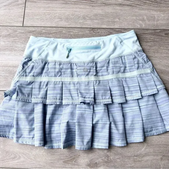 Lululemon Run Pace Setter Tall Skirt Twisted Stripe Caspian Blue Caspian Blue