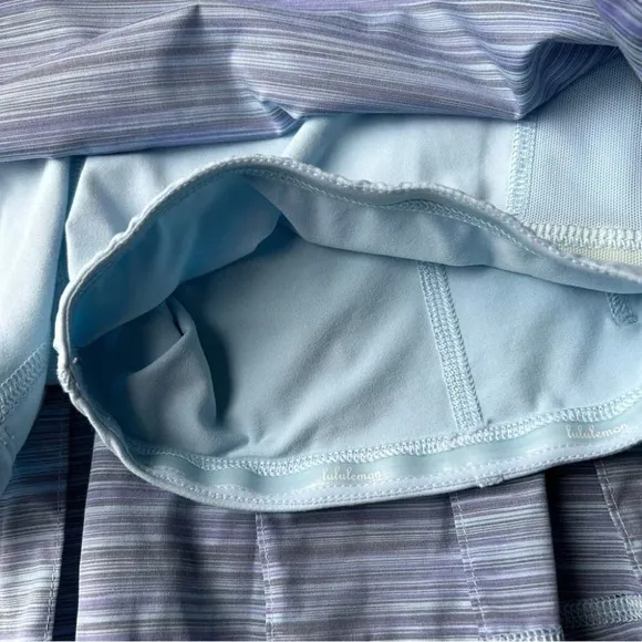 Lululemon Run Pace Setter Tall Skirt Twisted Stripe Caspian Blue Caspian Blue