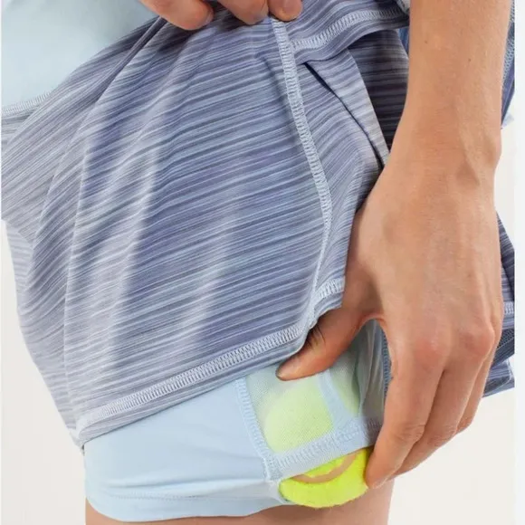Lululemon Run Pace Setter Tall Skirt Twisted Stripe Caspian Blue Caspian Blue