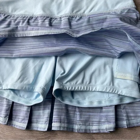 Lululemon Run Pace Setter Tall Skirt Twisted Stripe Caspian Blue Caspian Blue