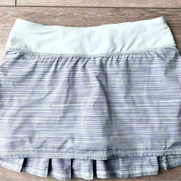 Lululemon Run Pace Setter Tall Skirt Twisted Stripe Caspian Blue Caspian Blue