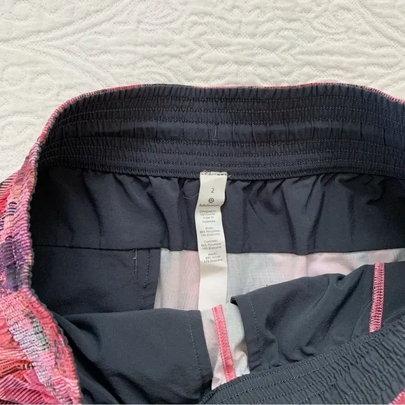 Lululemon Spring Break Away Shorts, Sun Dazed Multi Pink