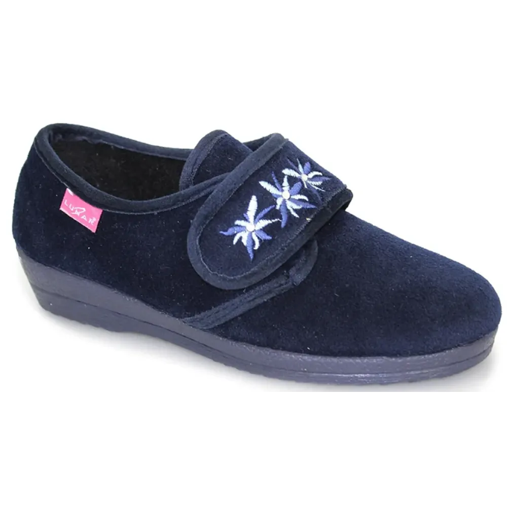 Lunar Paula II Blue Velcro Slippers