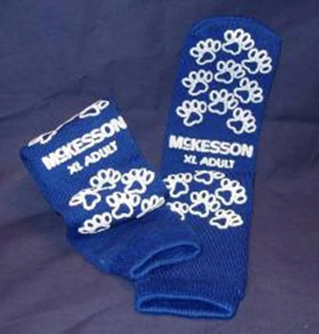 McKesson Medi-Pak Perf Slipper Socks, Royal Blue, Bariatric (Extra Wide), 1/PR