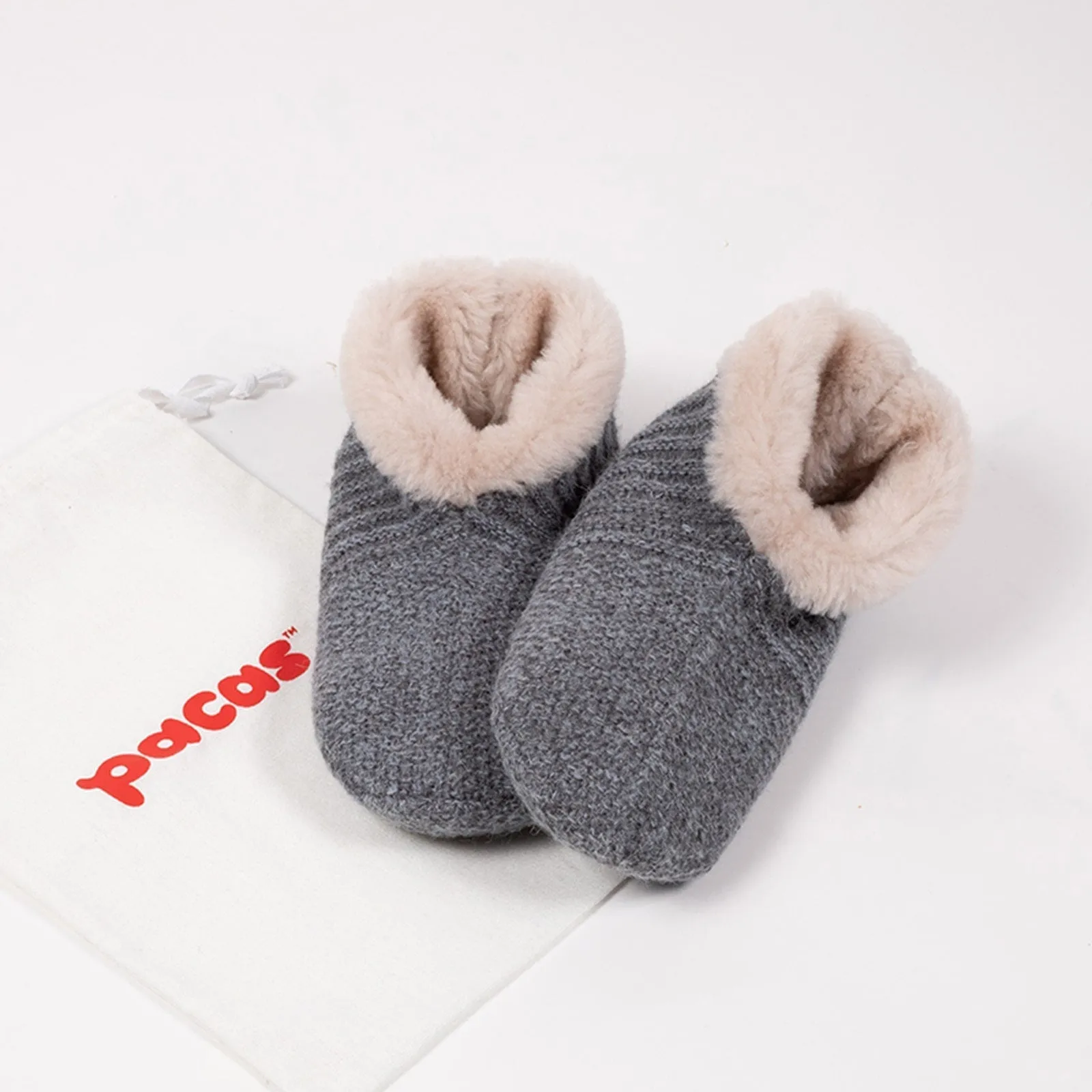 Men's Alpaca Lined Gripper Slippers