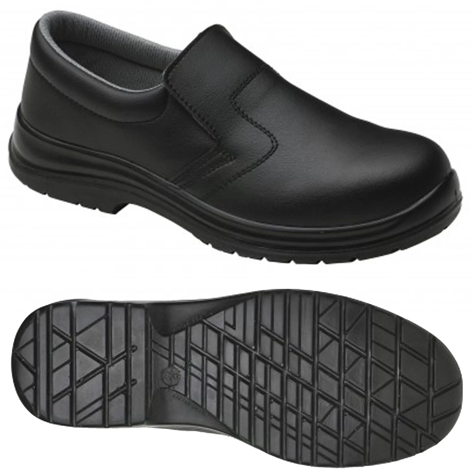 Mens Food X Hygiene Anti Slip On Lightweight Safety Shoes Steel Toe Cap Medical