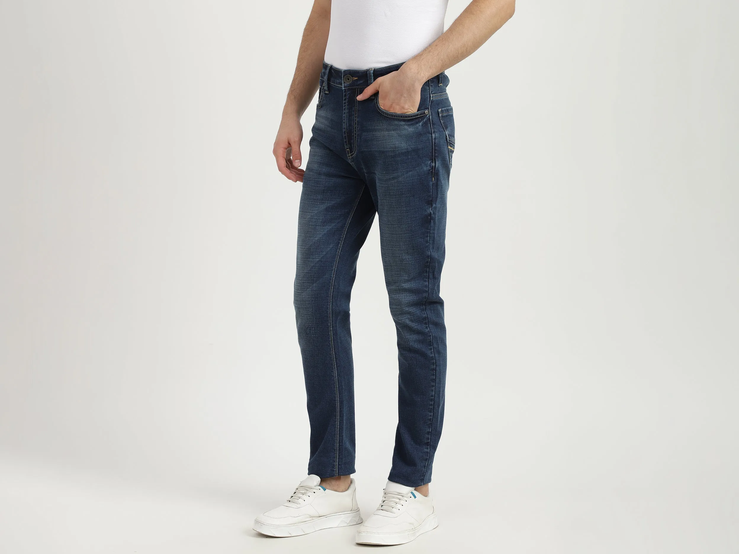 Mens Skinny Fit Solid Jeans