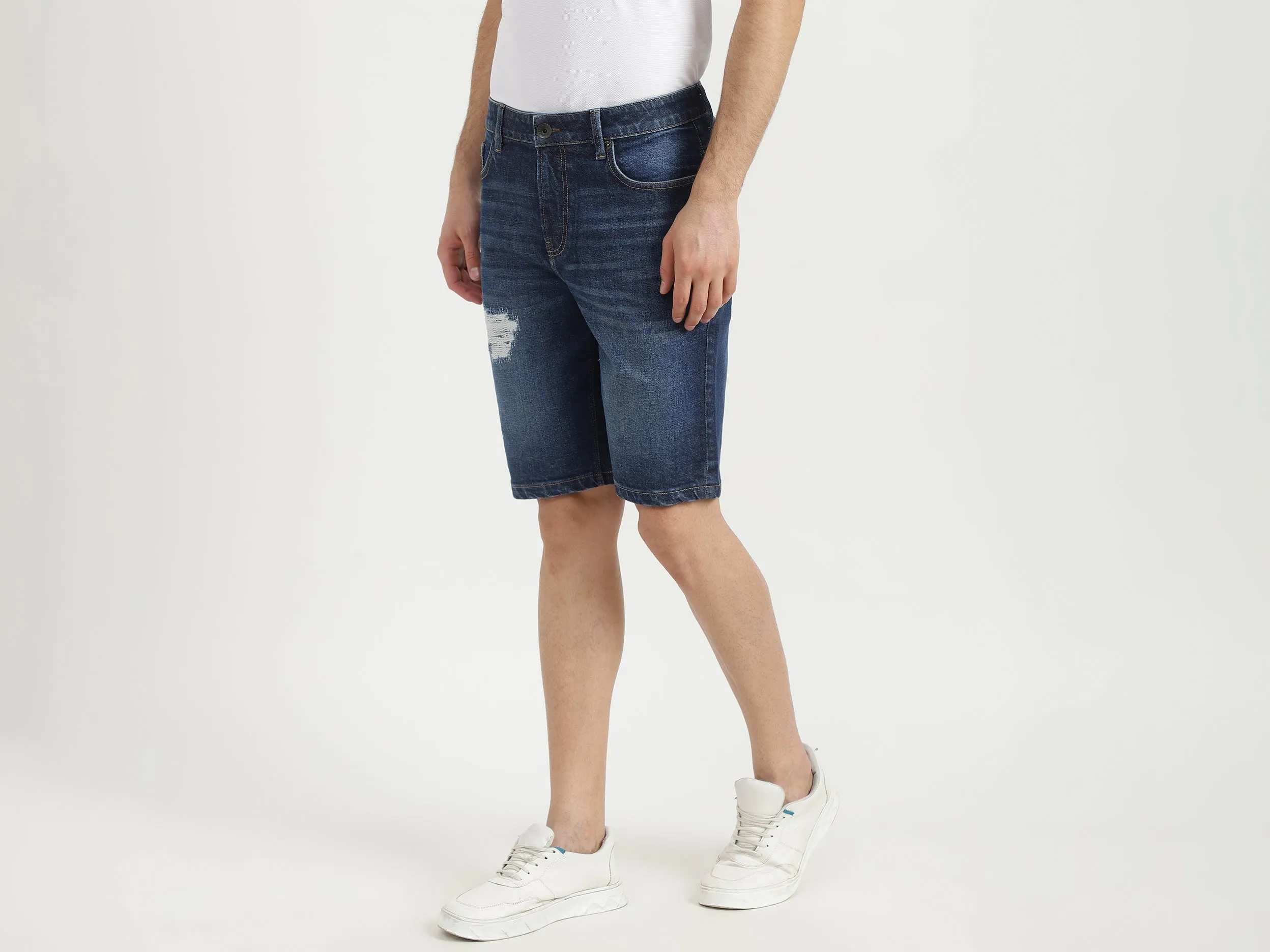 Mens Slim Fit Solid Shorts