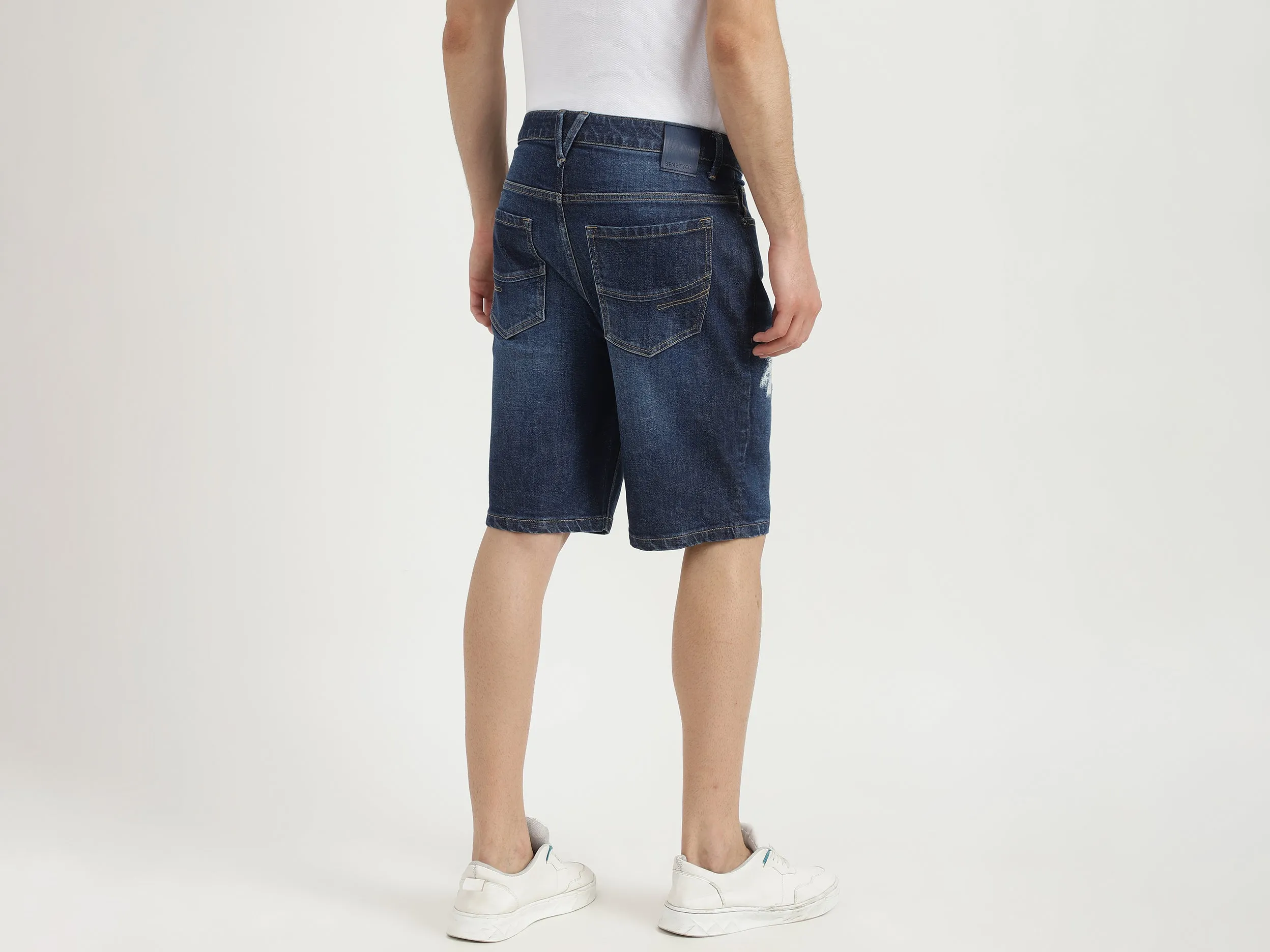 Mens Slim Fit Solid Shorts