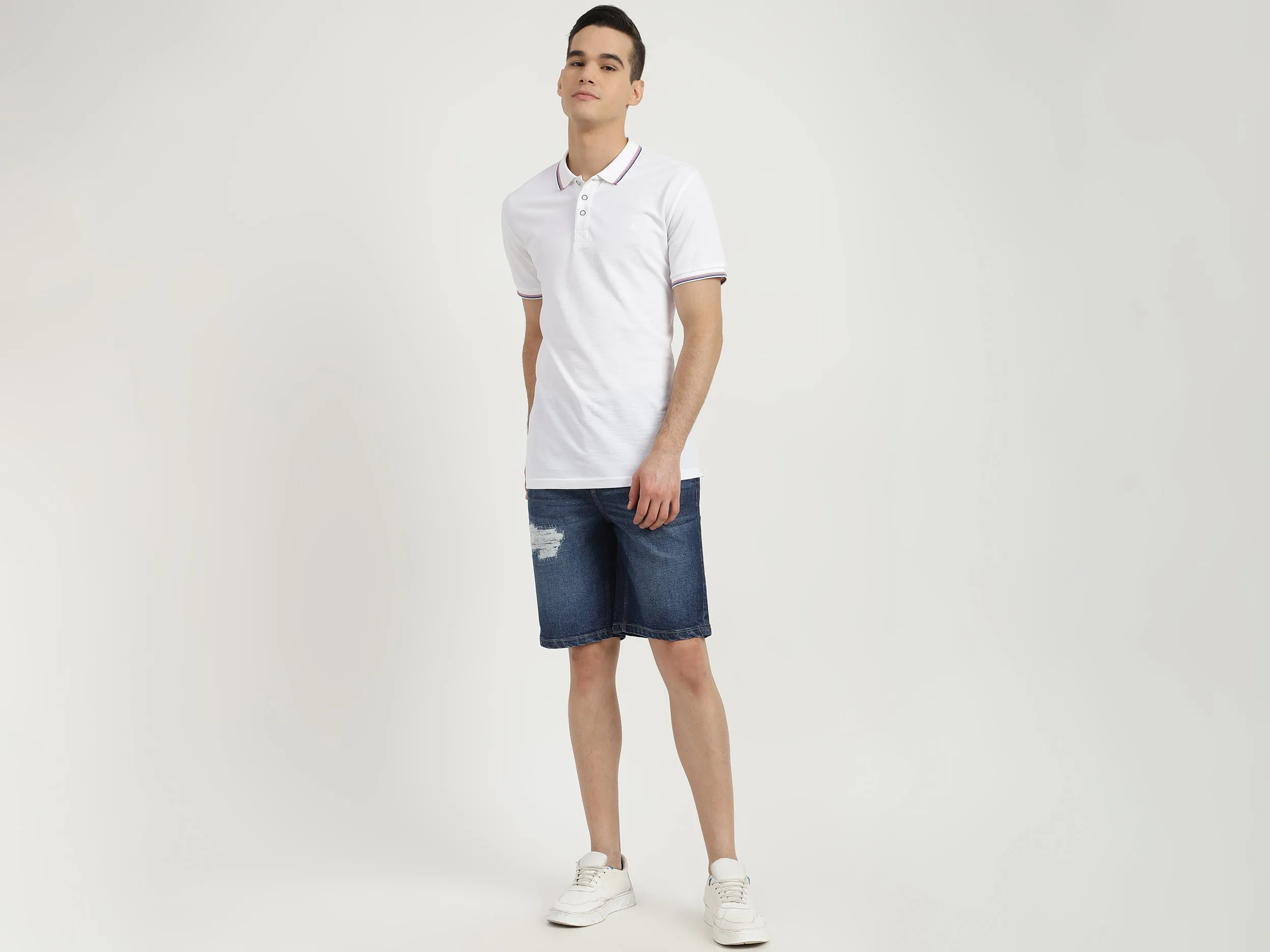 Mens Slim Fit Solid Shorts