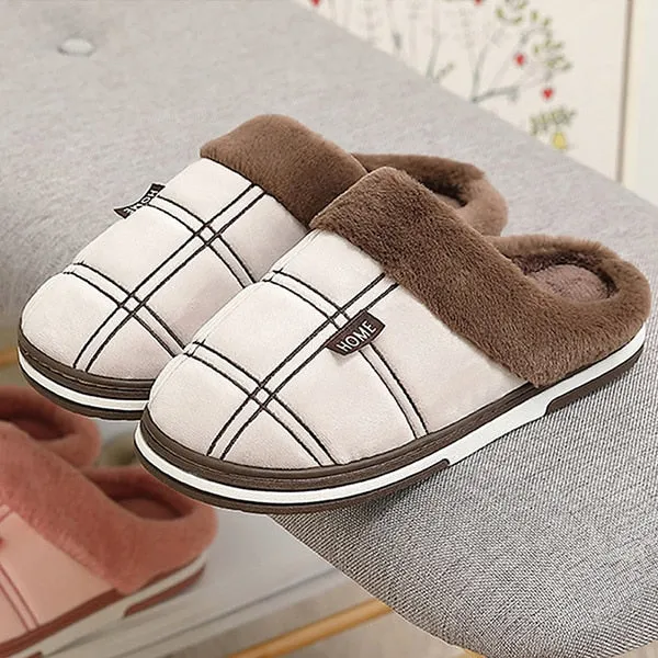 Men's Slippers Home Antiskid Sewing Suede Winter Indoor shoes for Male slide slipper Plush Home Cozy House slippers with fur