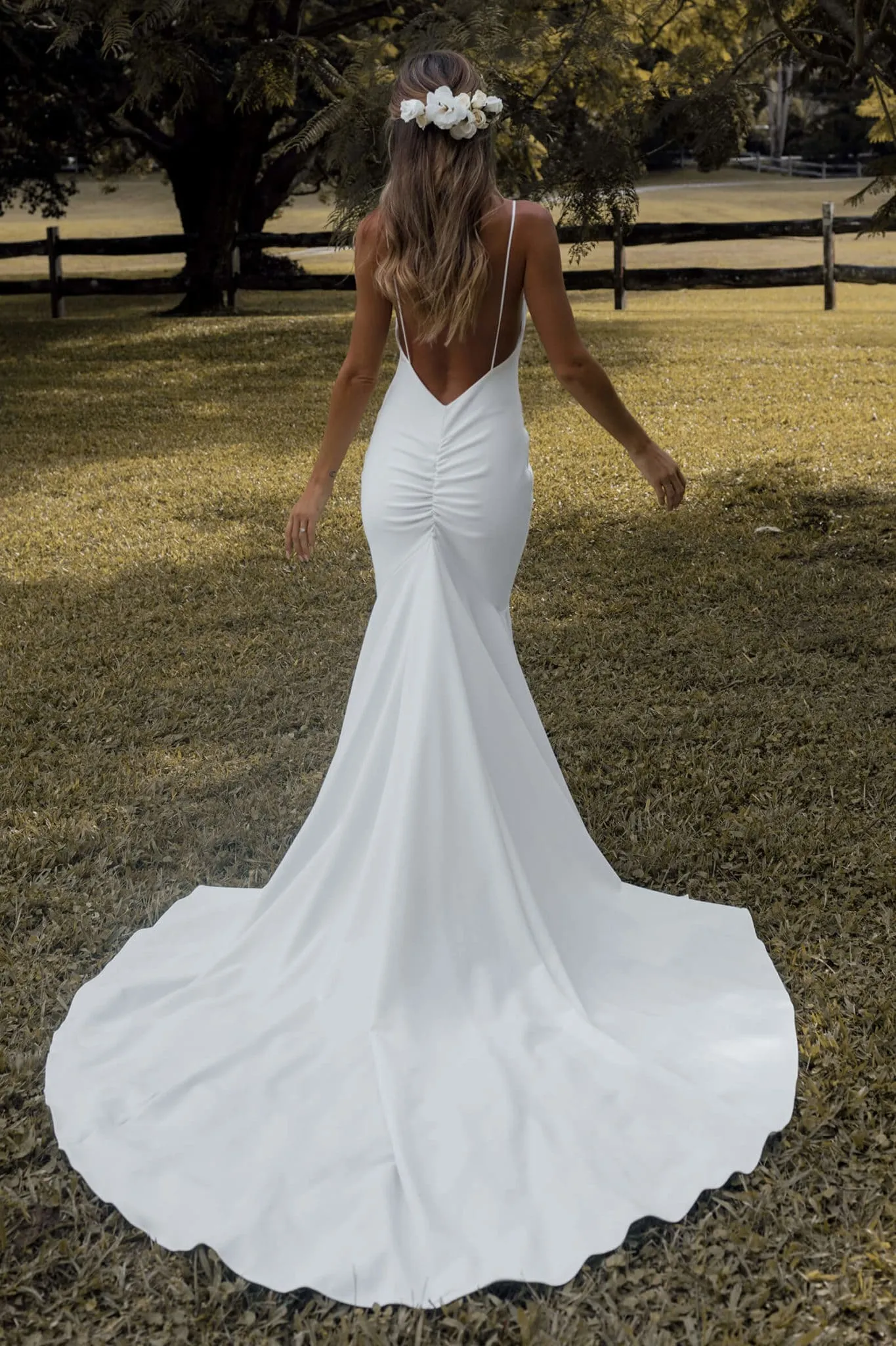 Mermaid Spagehtti Straps V-neck Backless Sexy Wedding Dresses, WD0491