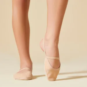Microfibre Rhythmic Gymnastics Demi-Pointe Shoes - Beige