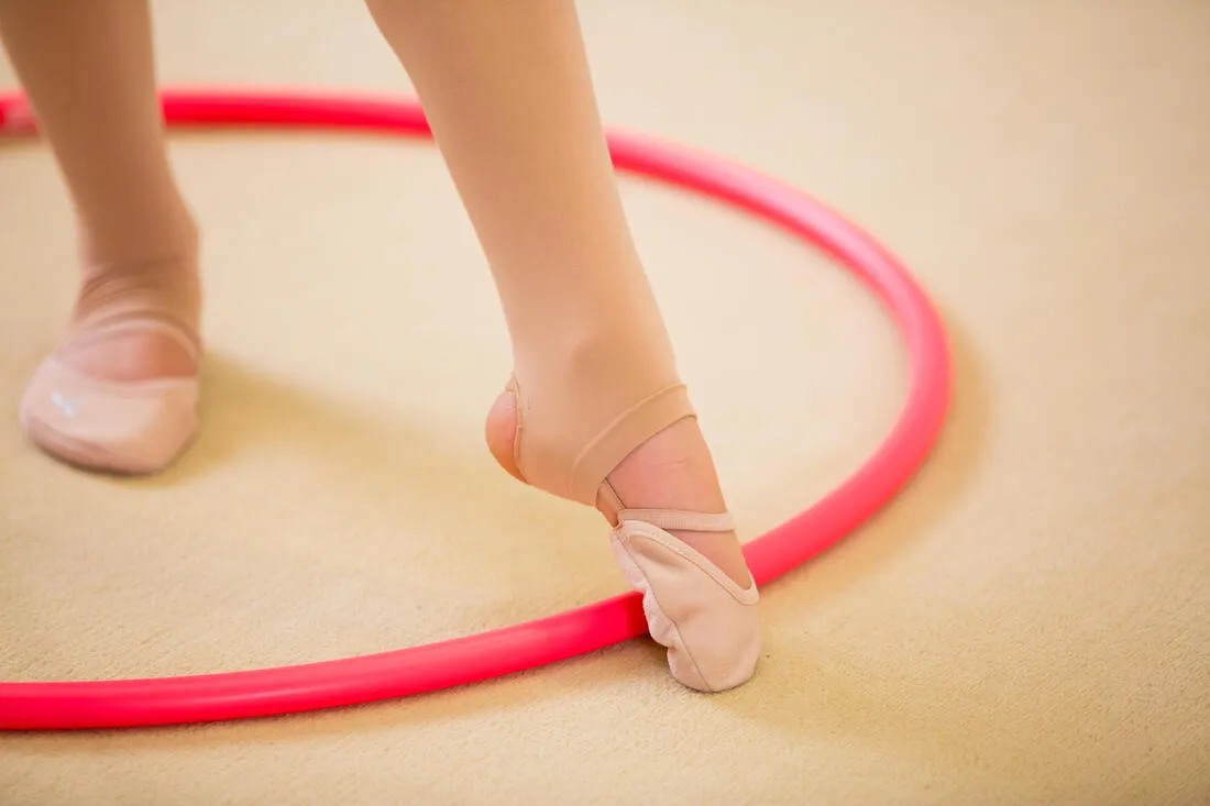 Microfibre Rhythmic Gymnastics Demi-Pointe Shoes - Beige
