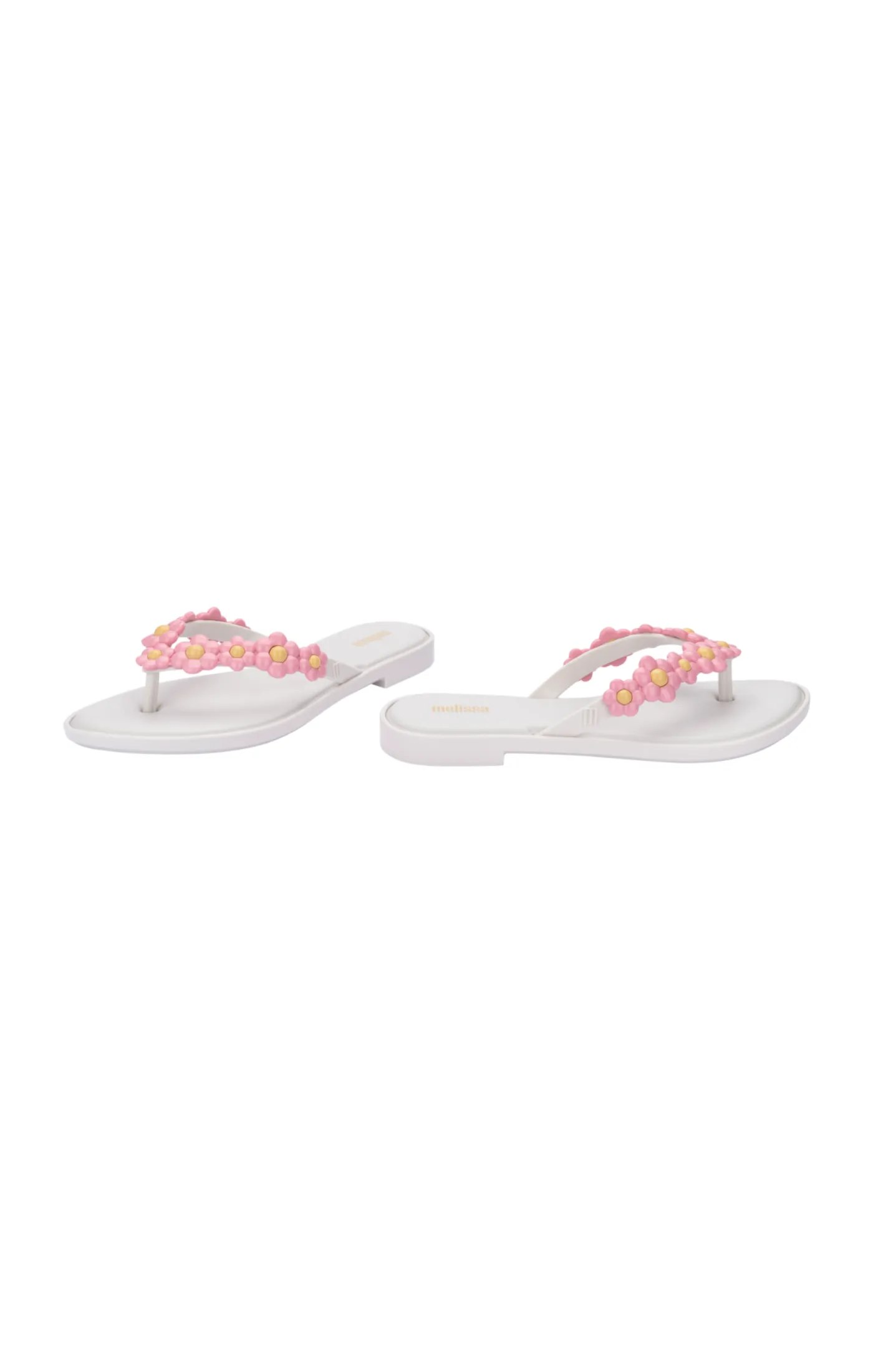 Mini Melissa Spring Flip Flops - White / Pink