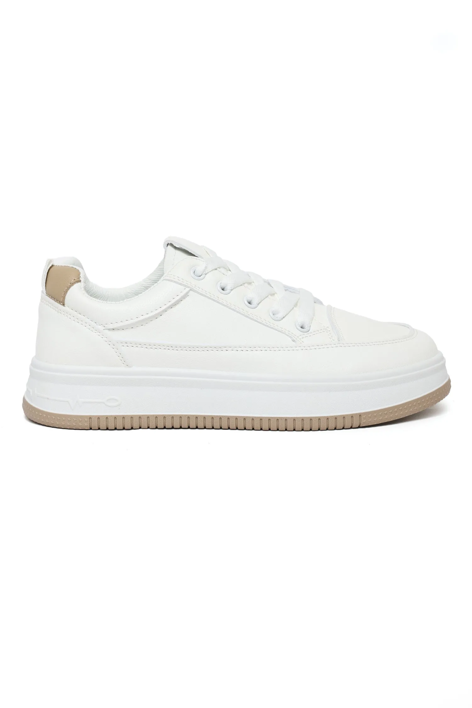 Minimalist Lace-Up Sneakers-White