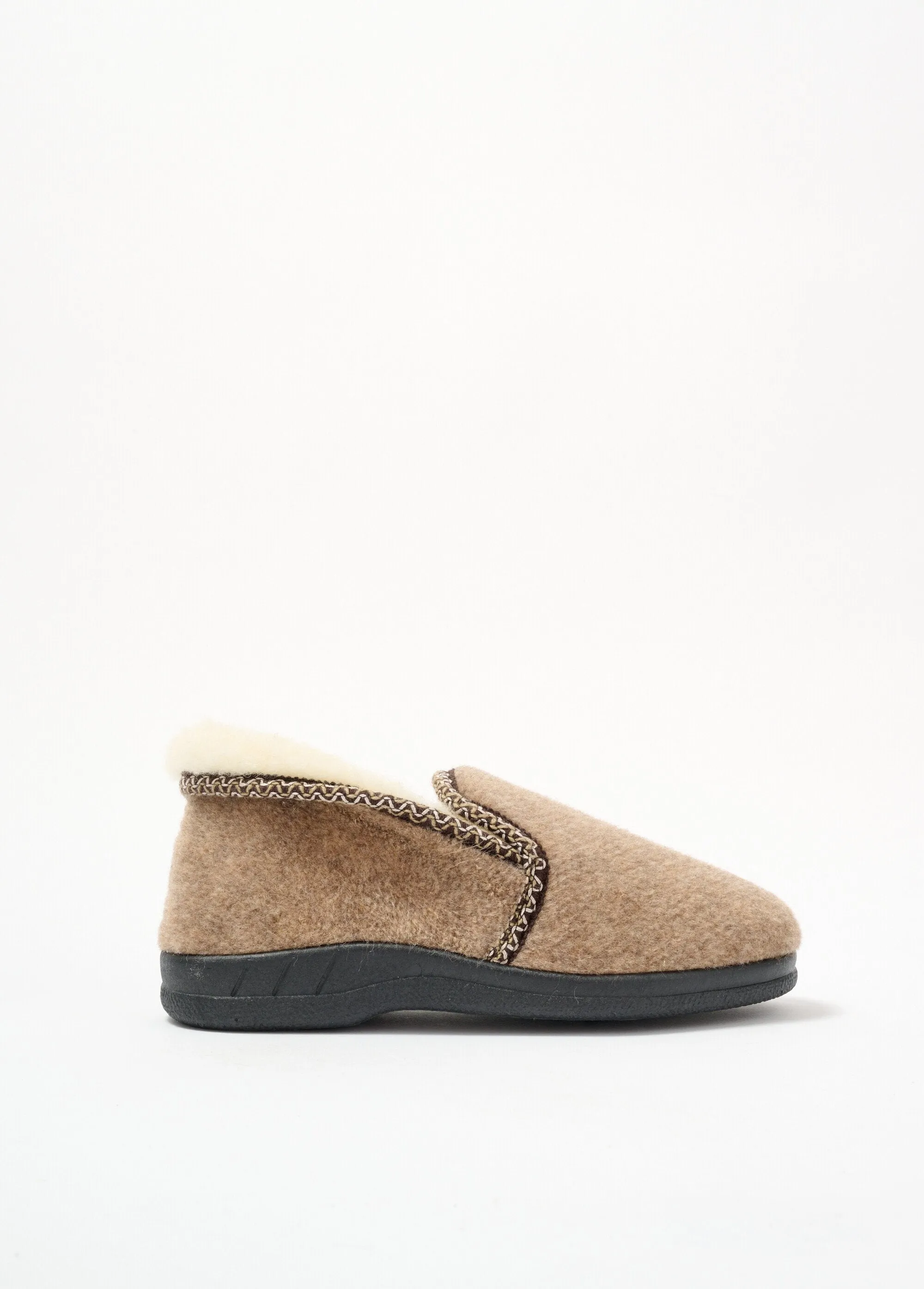Mixed wool-filled slippers comfort width