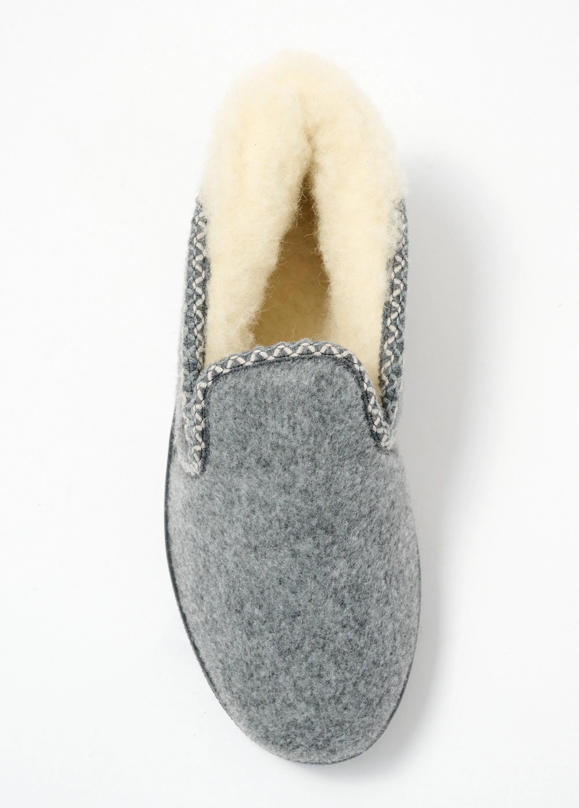 Mixed wool-filled slippers comfort width