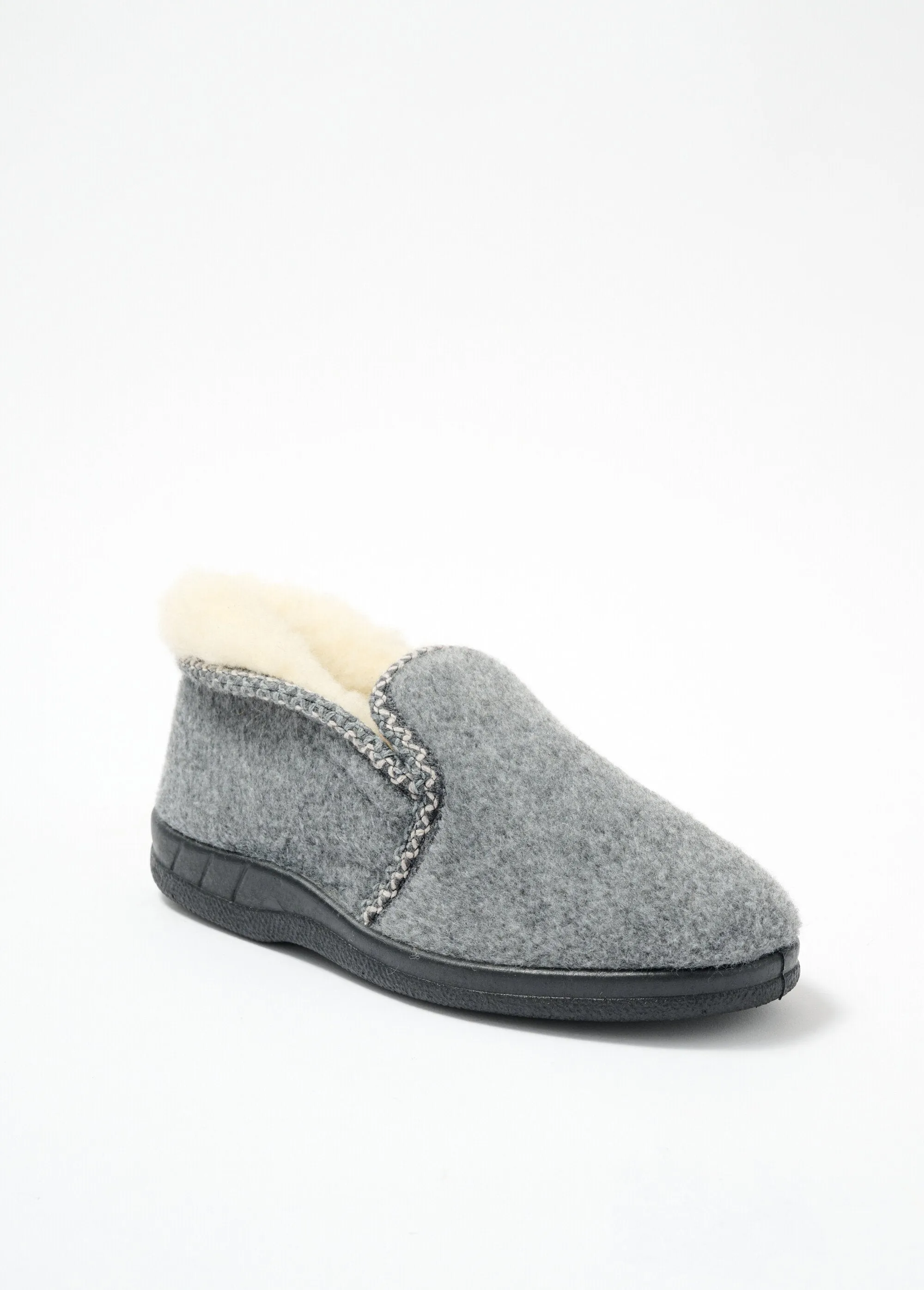 Mixed wool-filled slippers comfort width