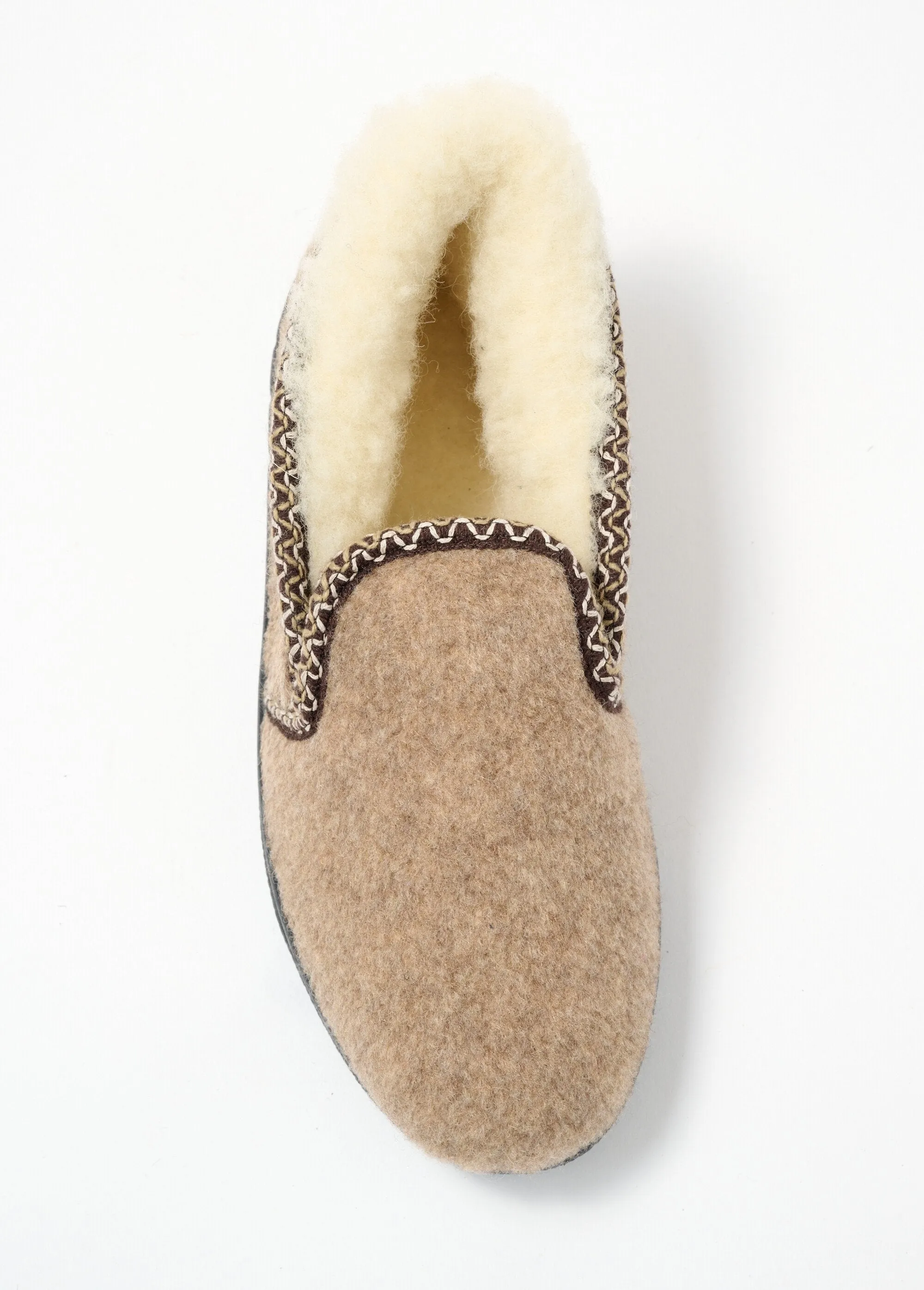 Mixed wool-filled slippers comfort width